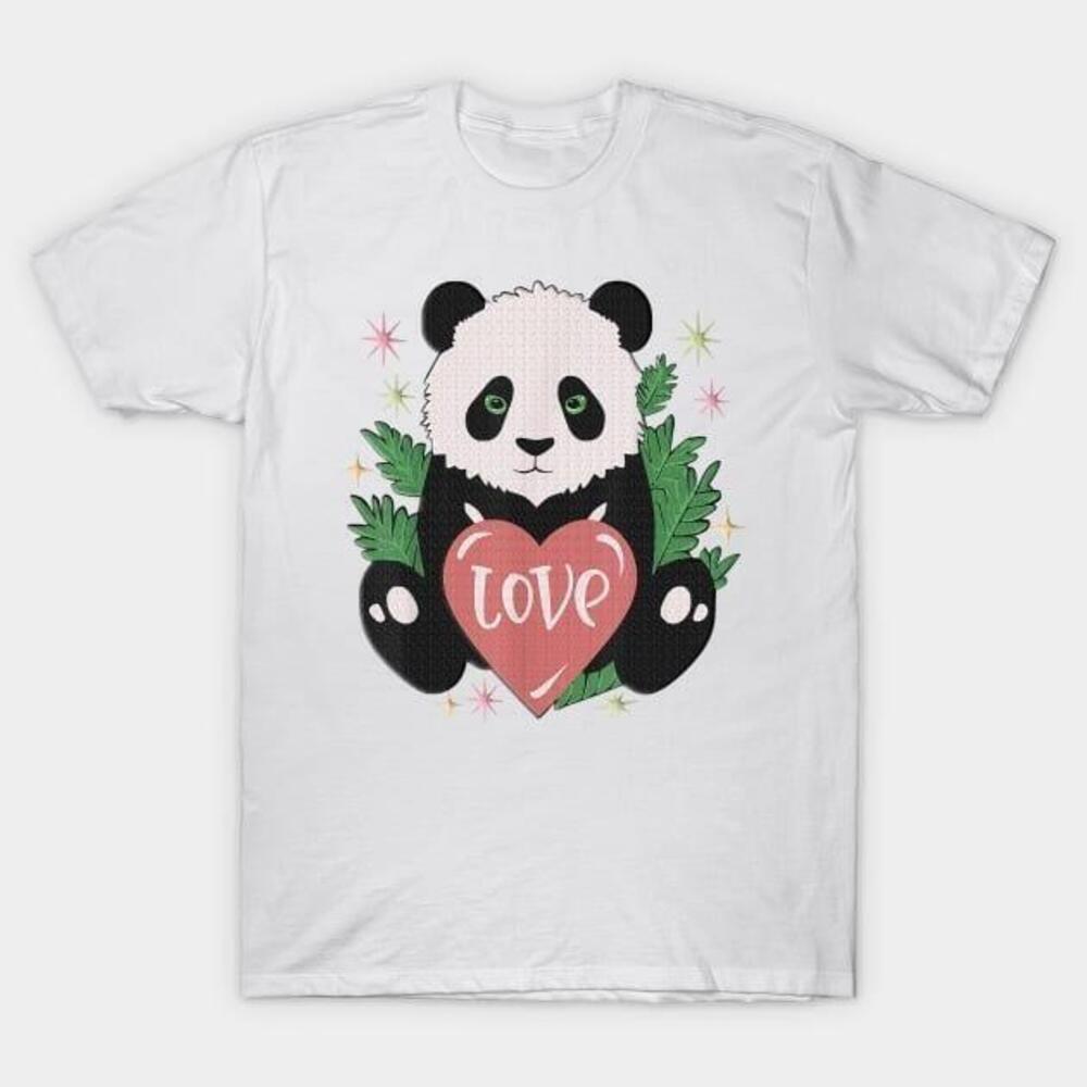 Cute Panda Love Valentines Day Tshirt
